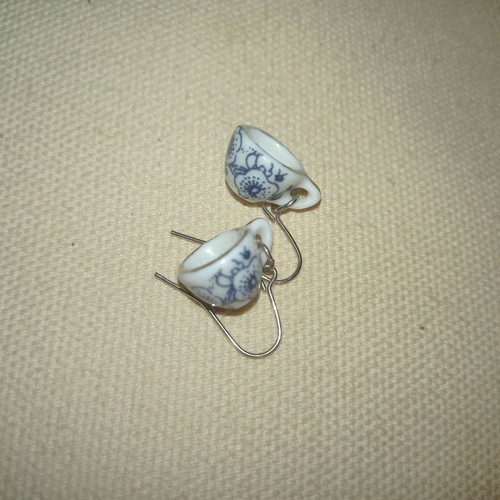 Chocolate and cup earrings handmade leather, pack of 2 pairs