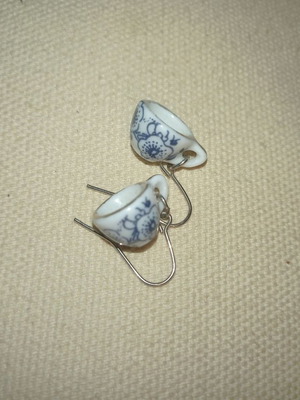 Chocolate and cup earrings handmade leather, pack of 2 pairs