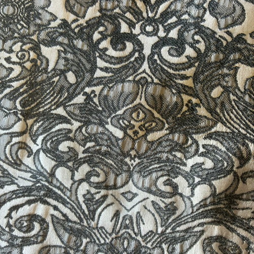 Atmosphere Textured Jacquard Brocade Trousers luxury size S black grey floral damask