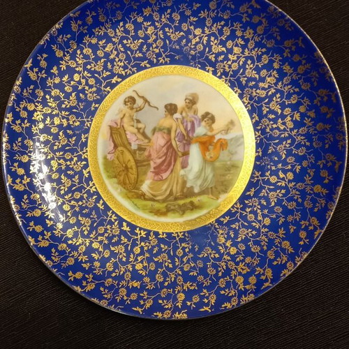 Antique porcelain plate Bavaria used, diameter 23 cm