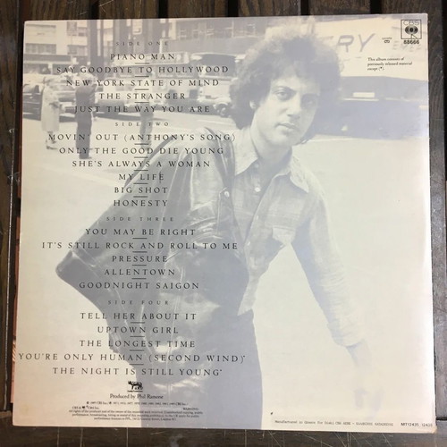 Billy Joel Greatest Hits Volume I & Volume II vinyl used, pop