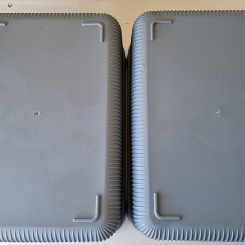 Vicko plastic storage and organization boxes set of 2 with lids, grey