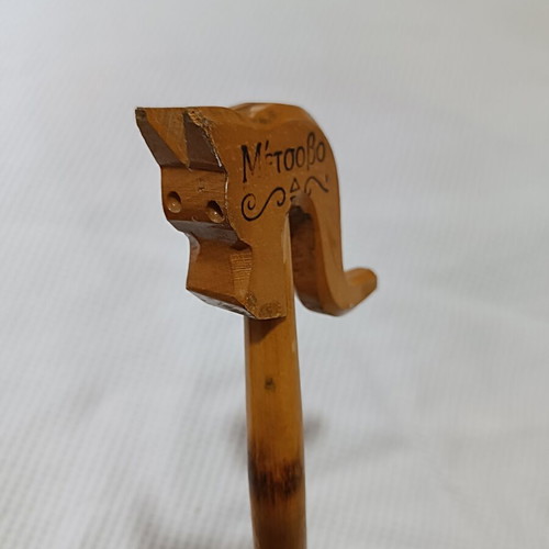 Traditional wooden magoura-gklitsa stick Metsovo, handmade
