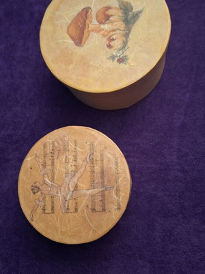 Round paper boxes with decoupage decoration new
