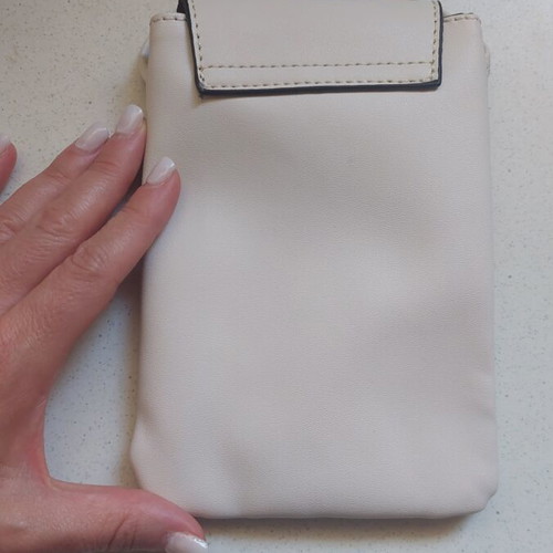 Mini crossbody bag for mobile phone, white