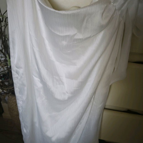 Lynne satin wrap skirt new, white, size XL