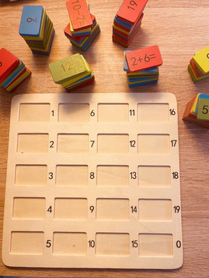 Educational wooden game additions and subtractions new