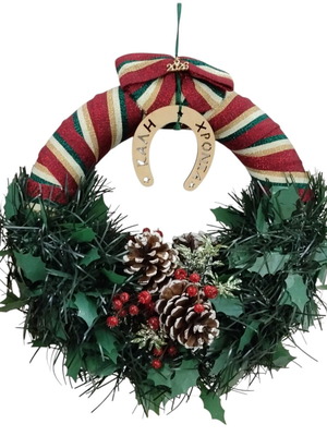 Christmas wreath handmade new with 2026 and horseshoe