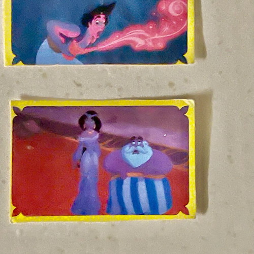 Aladdin stickers used, pack of 4, 1992