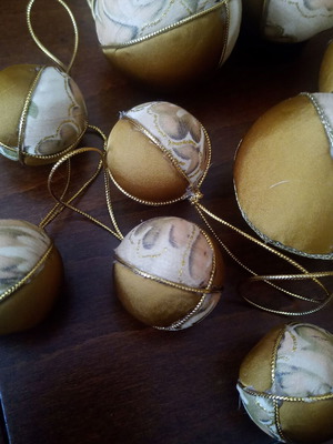 Set of 10 handmade Christmas balls in baroque design like new