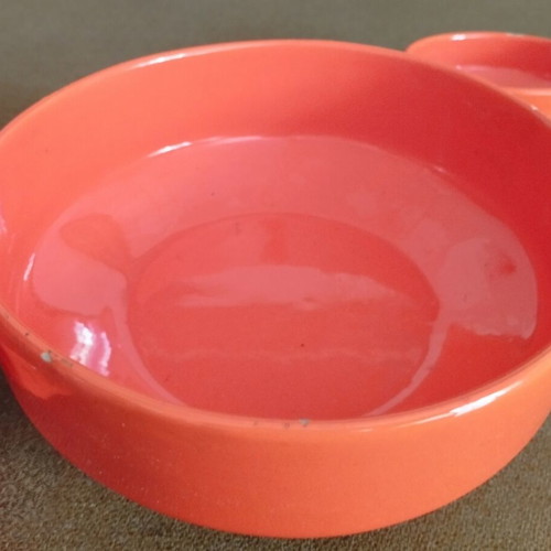 Vintage ceramic serving set 5 pieces coral retro 70s used