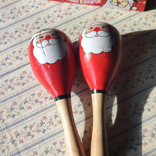 Christmas maraccas and harmonica used for kids