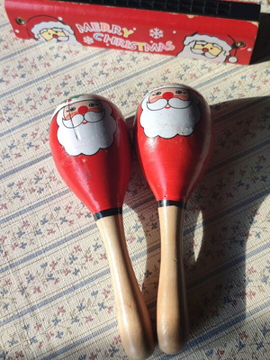 Christmas maraccas and harmonica used for kids