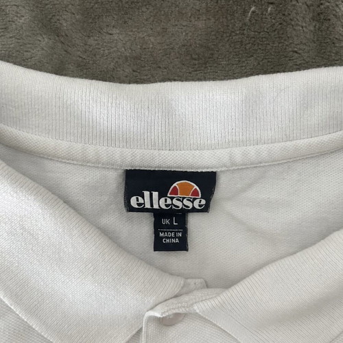 Ellesse Polo Shirt Large white like new with embroidered logos