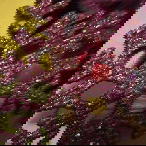 Χριστουγεννιάτικα στολίδια μεταχειρισμένα, σετ 22 τεμαχίων σε φουξ και μωβ αποχρώσεις