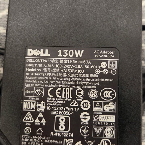 Dell charger 19.5V 6.7A 130W like new, models LA130PM121/HA130PM160/DA130PE1-00