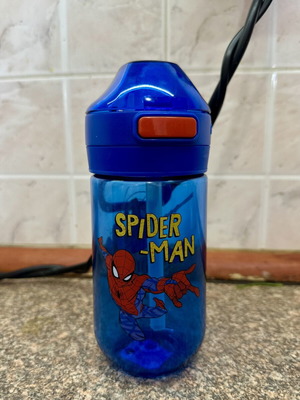 Spider-Man μπουκάλι νερού με λαβή και καλαμάκι
