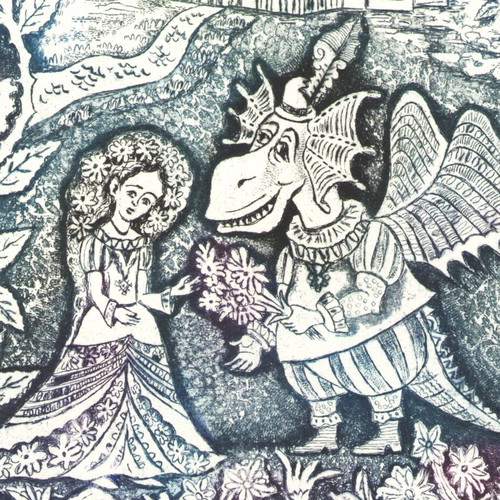 Handmade illustration of Beauty and the Beast new