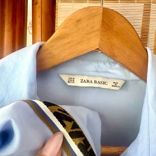 Zara women's long shirt size M like new pale blue