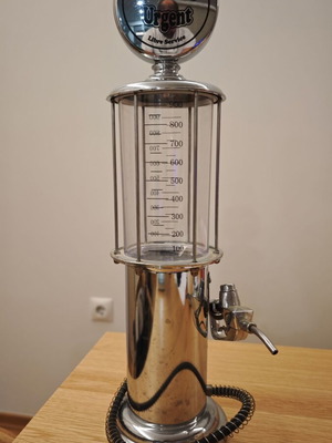 Drink dispenser with tap 1lt used vintage gas pump style