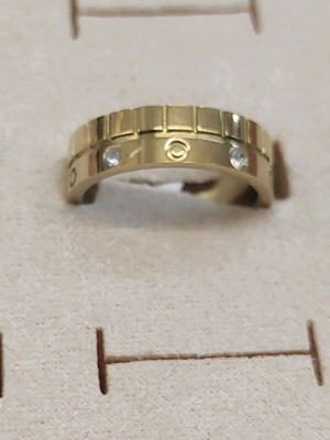 Δαχτυλίδι από ατσάλι χρυσό μέγεθος 7 νέο