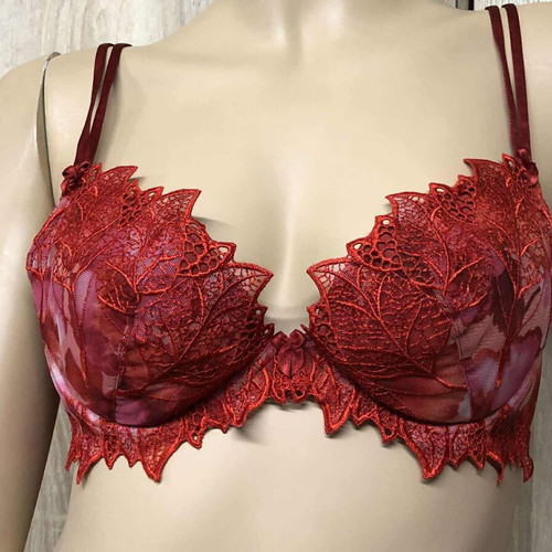 Bra used, size B-80/M, red multicolor
