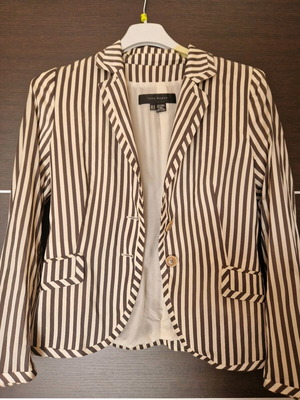 Blazer Zara Woman striped beige and brown, like new