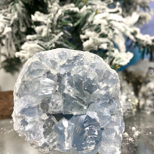 Natural Raw Celestine Drusy without Heat Treatment