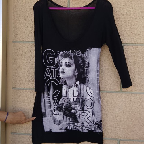 Long-sleeve dress M, black and grey