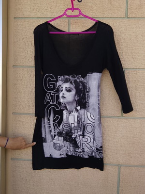 Long-sleeve dress M, black and grey