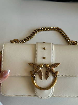 Τσάντα Pinko δερμάτινη σε άριστη κατάσταση, υπόλευκη