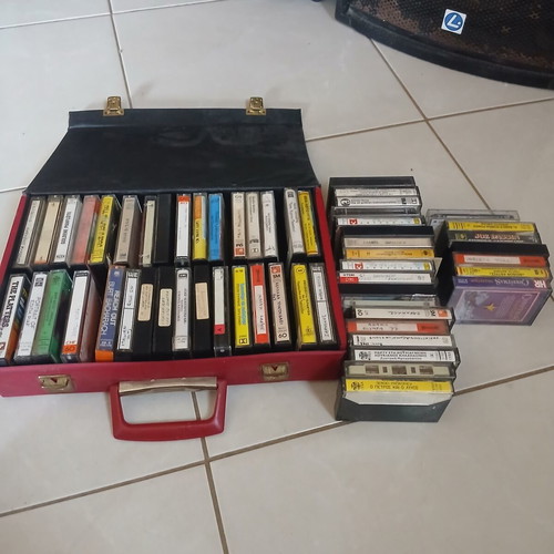 Carrying case with 55 cassette tapes