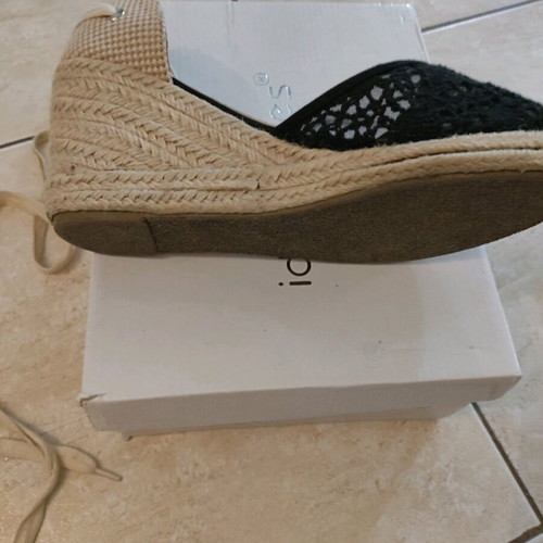 Lace espadrilles used, black, size 40