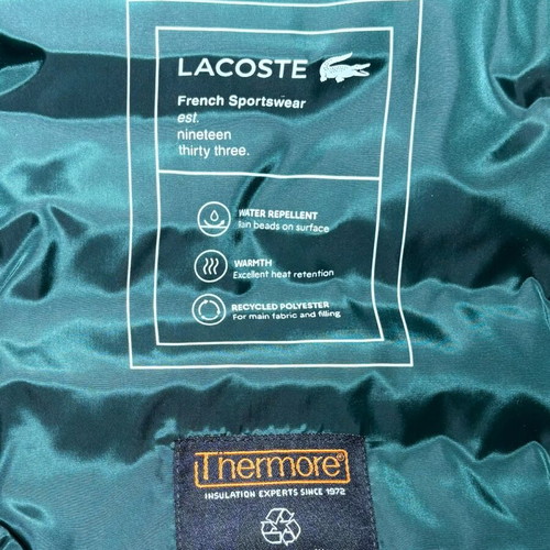 Lacoste Puffer Jacket green brand new with hood