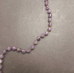 Long rosary necklace with semiprecious stones and gold-plated clasp
