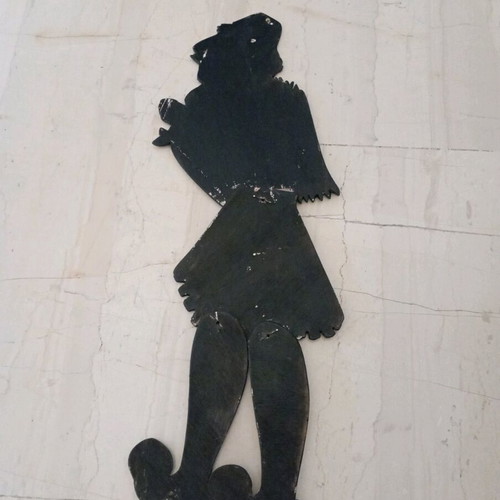 Handmade wooden shadow theatre figure Barbá Giórgis used