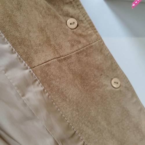 Beige leather jacket used, size M