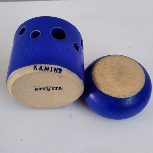 Apivita ceramic aroma burner Kamini, blue cobalt, 10cm