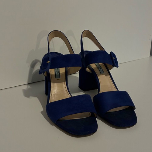 Prada suede sandals used, royal blue, size 37