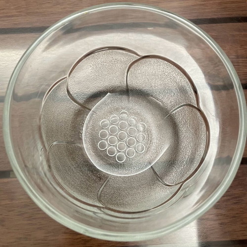 Glass deep bowls new, pack of 10, French with flower design