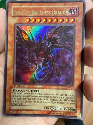 Yu-Gi-Oh Red Eyes Darkness Dragon χρυσή μεταχειρισμένη κάρτα