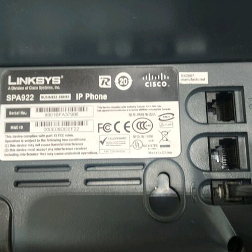 Linksys IP telephony set used, SPA9000, SPA400, SPA922