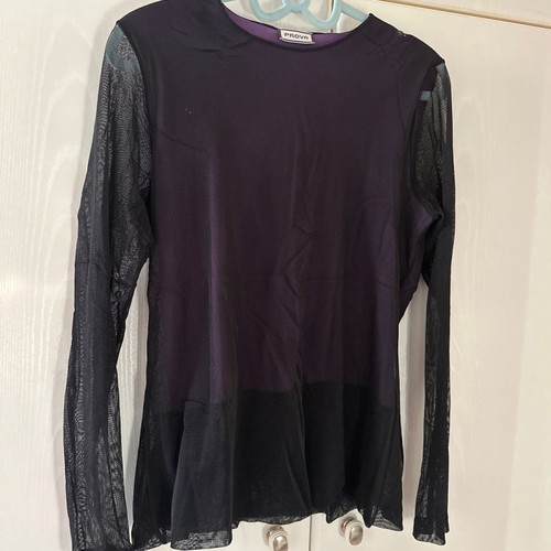 Blouse with transparency women's dark purple medium