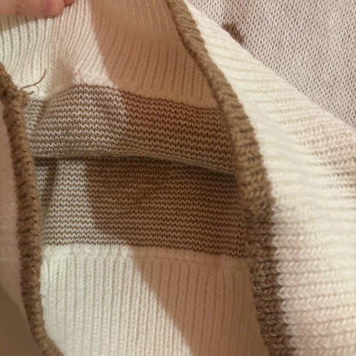 Crop top sweater like new, beige with brown hearts and turtleneck