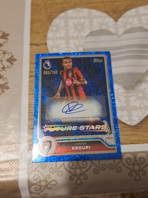 Topps Premier League Future Stars Junior Kroupi κάρτα με αριθμημένο αυτόγραφο 63/150