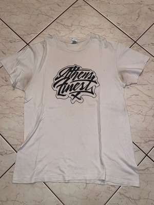 Hiphop T-shirt B&C used, size L, black and white