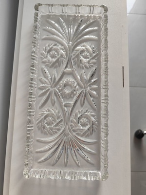Vintage crystal rectangular serving platter
