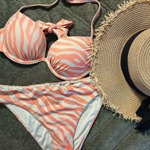 Bluepoint women's bikini set, pink, top size S, bottom size M