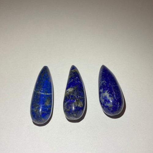 Lapis Lazuli polished natural drop-shaped set of 3