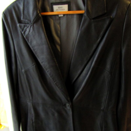 Leather coat MNG-Mango black large size like new